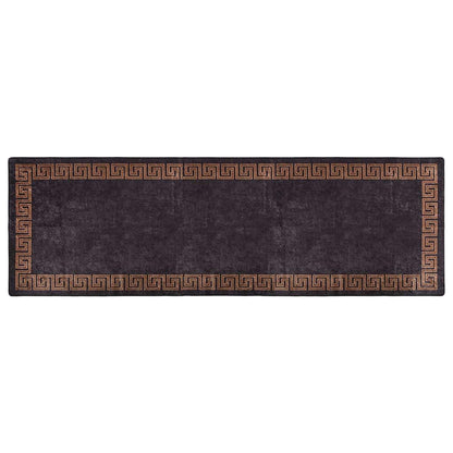 Tappeto Lavabile 80x300 cm Nero e Oro Antiscivolo - homemem39