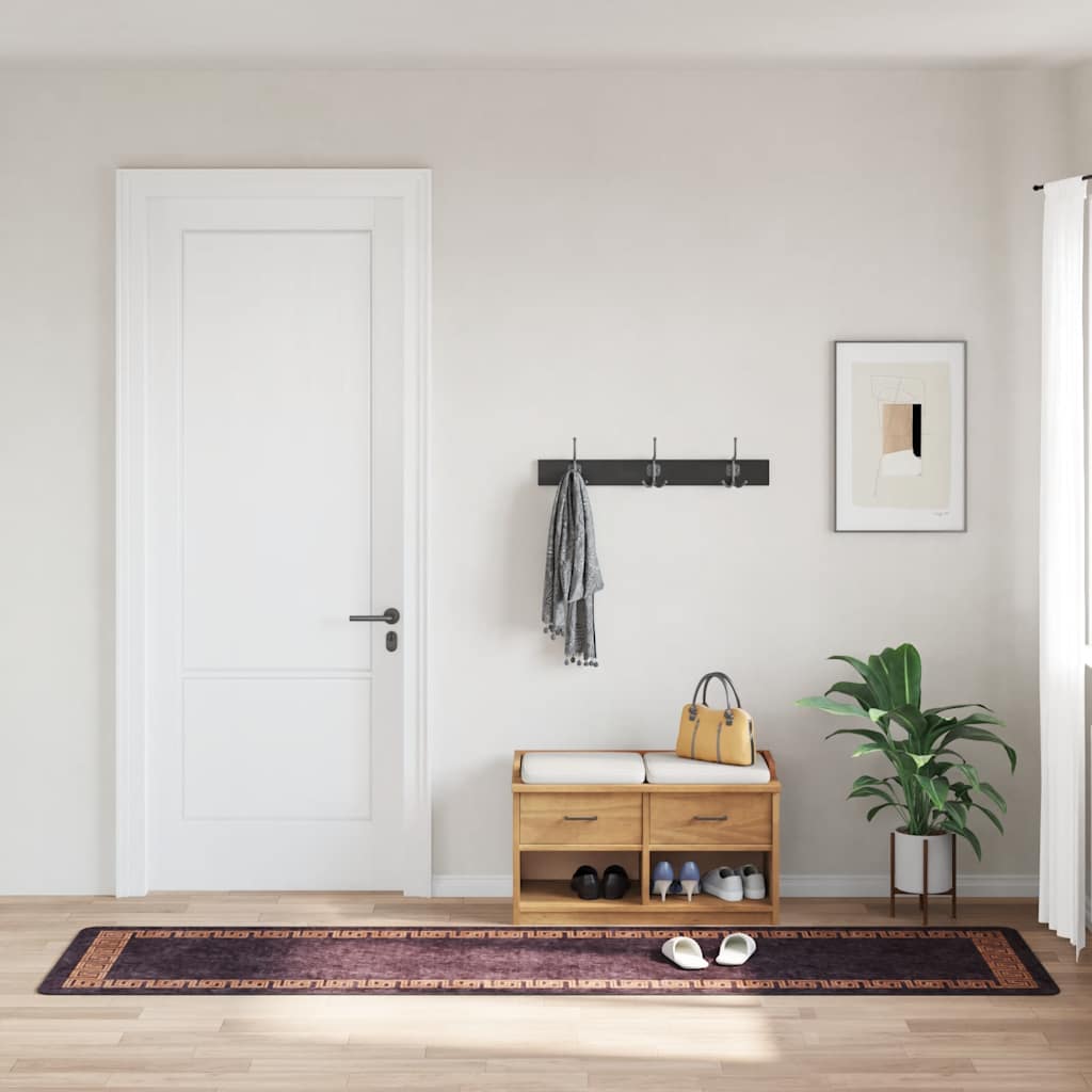 Tappeto Lavabile 80x300 cm Nero e Oro Antiscivolo - homemem39