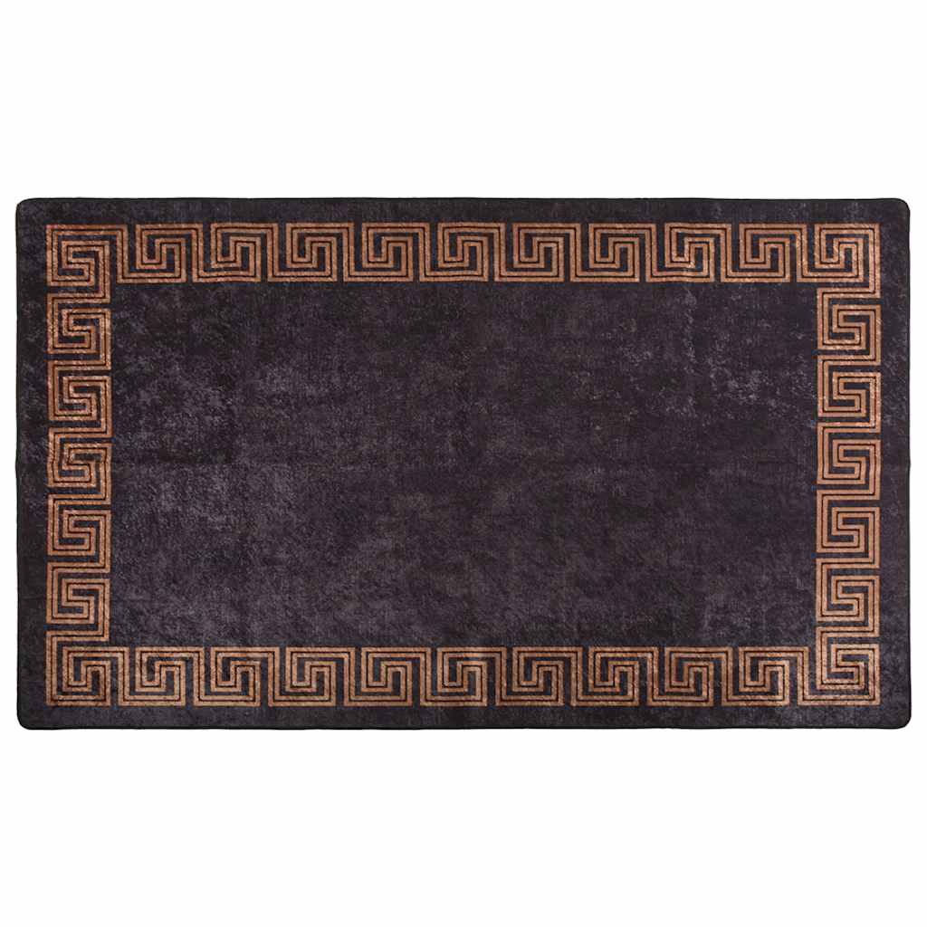 Tappeto Lavabile 120x180 cm Nero e Oro Antiscivolo - homemem39