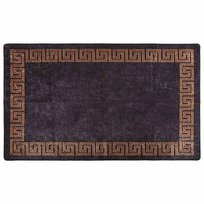 Tappeto Lavabile 120x180 cm Nero e Oro Antiscivolo - homemem39