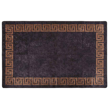 Tappeto Lavabile 160x230 cm Nero e Oro Antiscivolo - homemem39