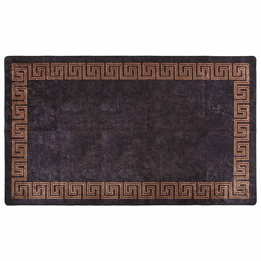 Tappeto Lavabile 190x300 cm Nero e Oro Antiscivolo - homemem39
