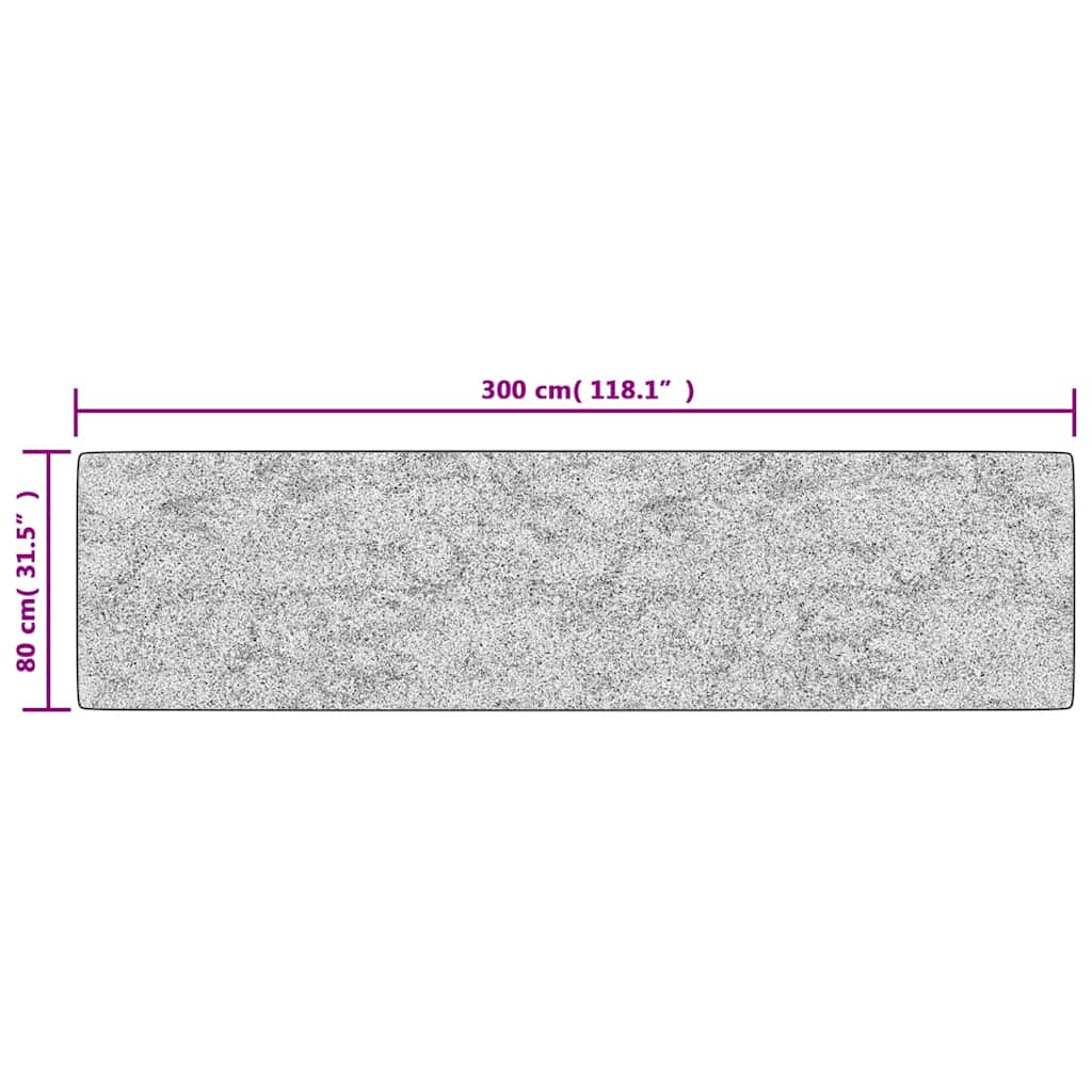 Tappeto Lavabile 80x300 cm Grigio Antiscivolo - homemem39