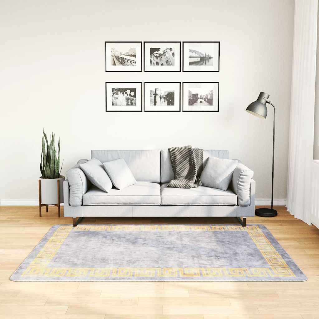 Tappeto Lavabile 120x180 cm Grigio Antiscivolo - homemem39