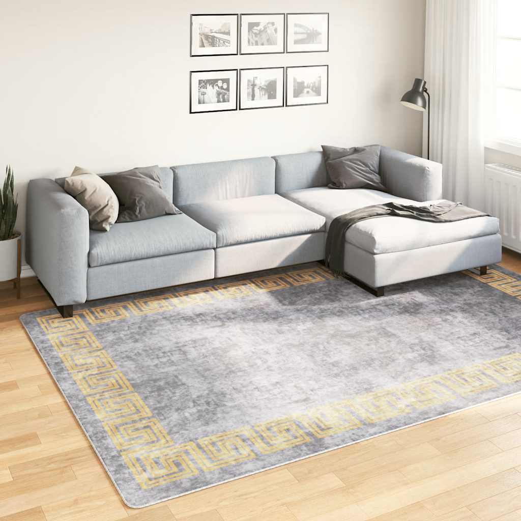 Tappeto Lavabile 190x300 cm Grigio Antiscivolo - homemem39