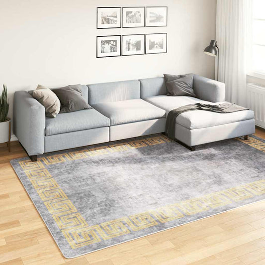 Tappeto Lavabile 190x300 cm Grigio Antiscivolo - homemem39