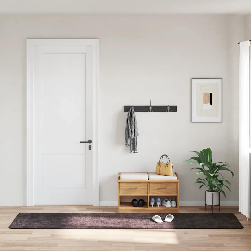 Tappeto Lavabile 80x300 cm Antracite Antiscivolo - homemem39