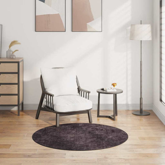 Tappeto Lavabile φ120 cm Antracite Antiscivolo - homemem39