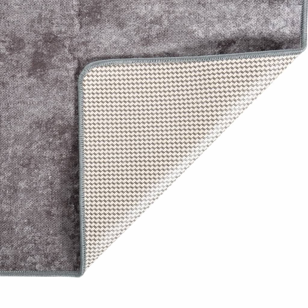 Tappeto Lavabile 160x230 cm Grigio Antiscivolo - homemem39