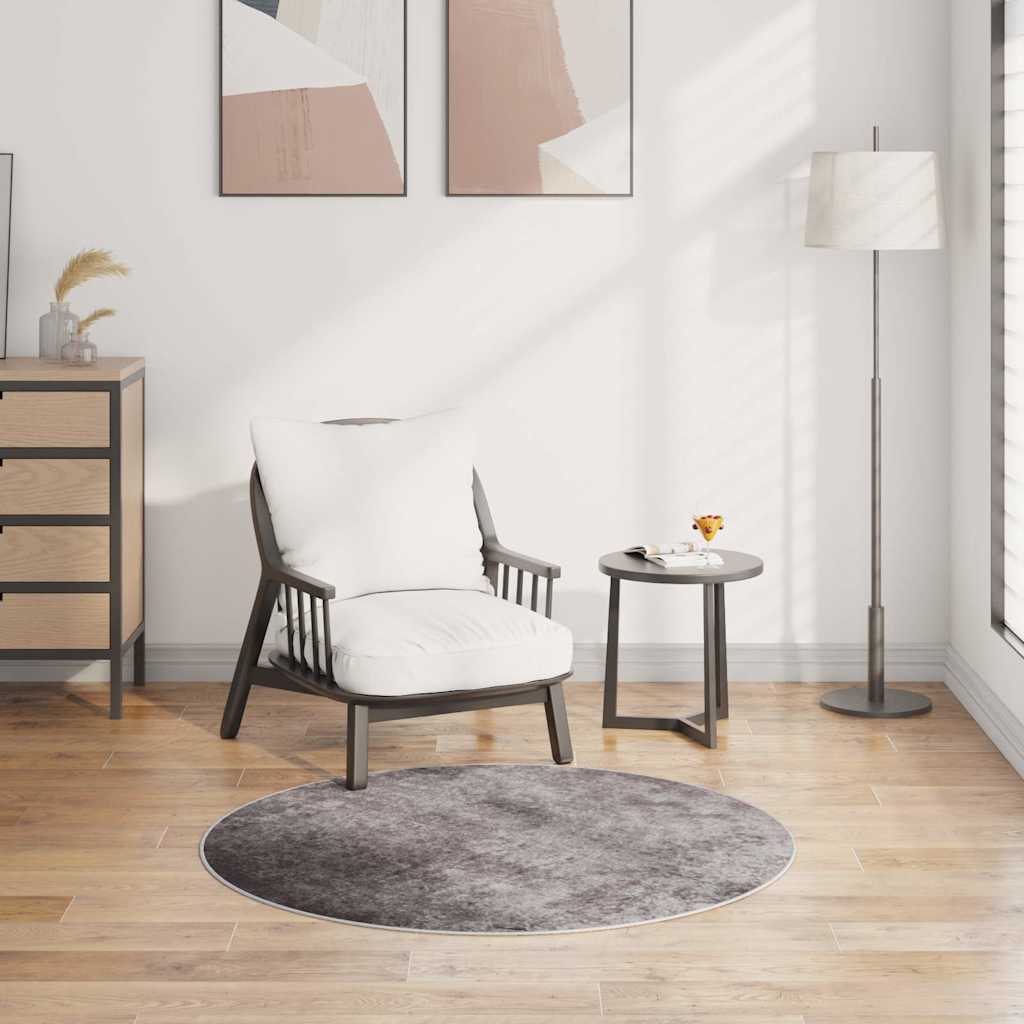 Tappeto Lavabile φ120 cm Grigio Antiscivolo - homemem39
