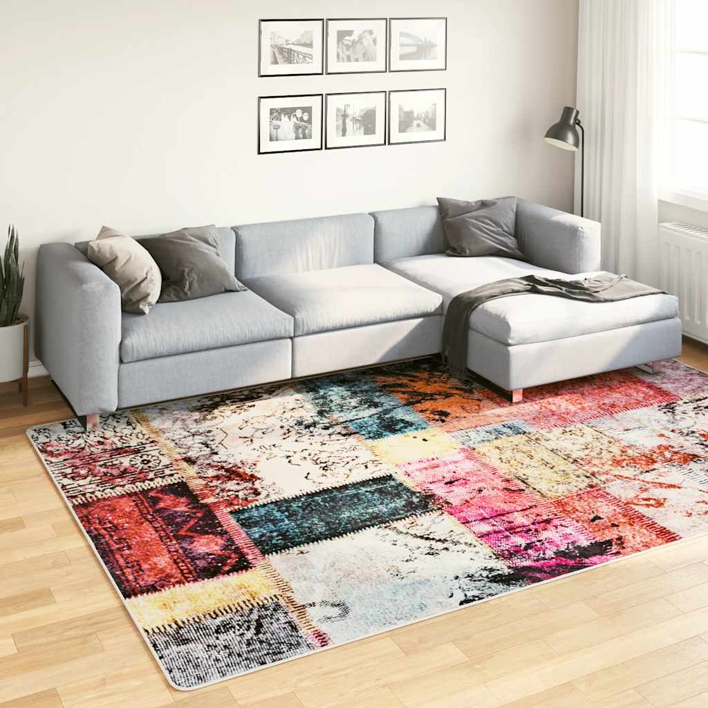 Tappeto Lavabile Patchwork 190x300 cm Multicolore Antiscivolo - homemem39