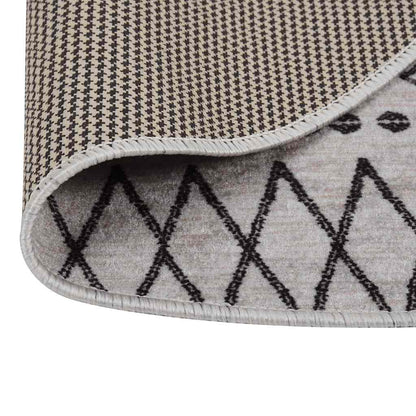 Tappeto Lavabile φ120 cm Nero e Bianco Antiscivolo - homemem39