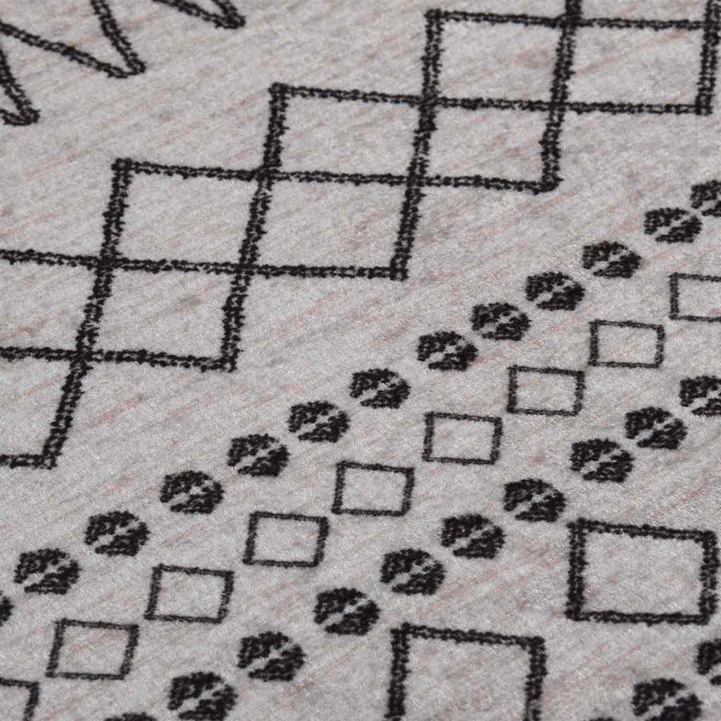 Tappeto Lavabile φ120 cm Nero e Bianco Antiscivolo - homemem39