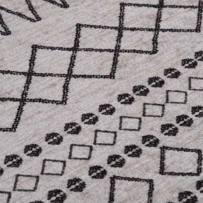 Tappeto Lavabile φ120 cm Nero e Bianco Antiscivolo - homemem39