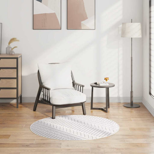 Tappeto Lavabile φ120 cm Nero e Bianco Antiscivolo - homemem39
