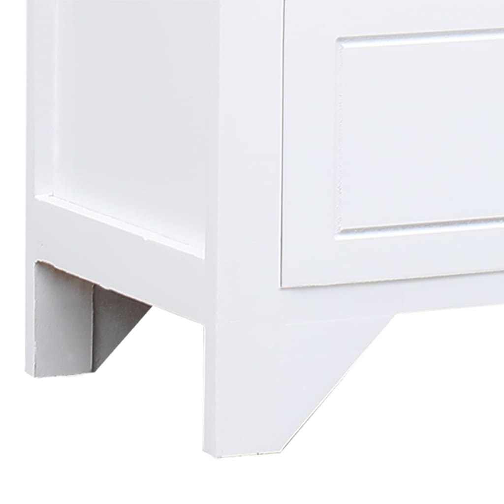 Mobile Porta TV Bianco 108x30x40 cm in Legno di Paulownia - homemem39
