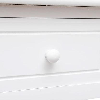 Scrivania Bianca 108x45x76 cm in Legno Massello di Paulownia - homemem39