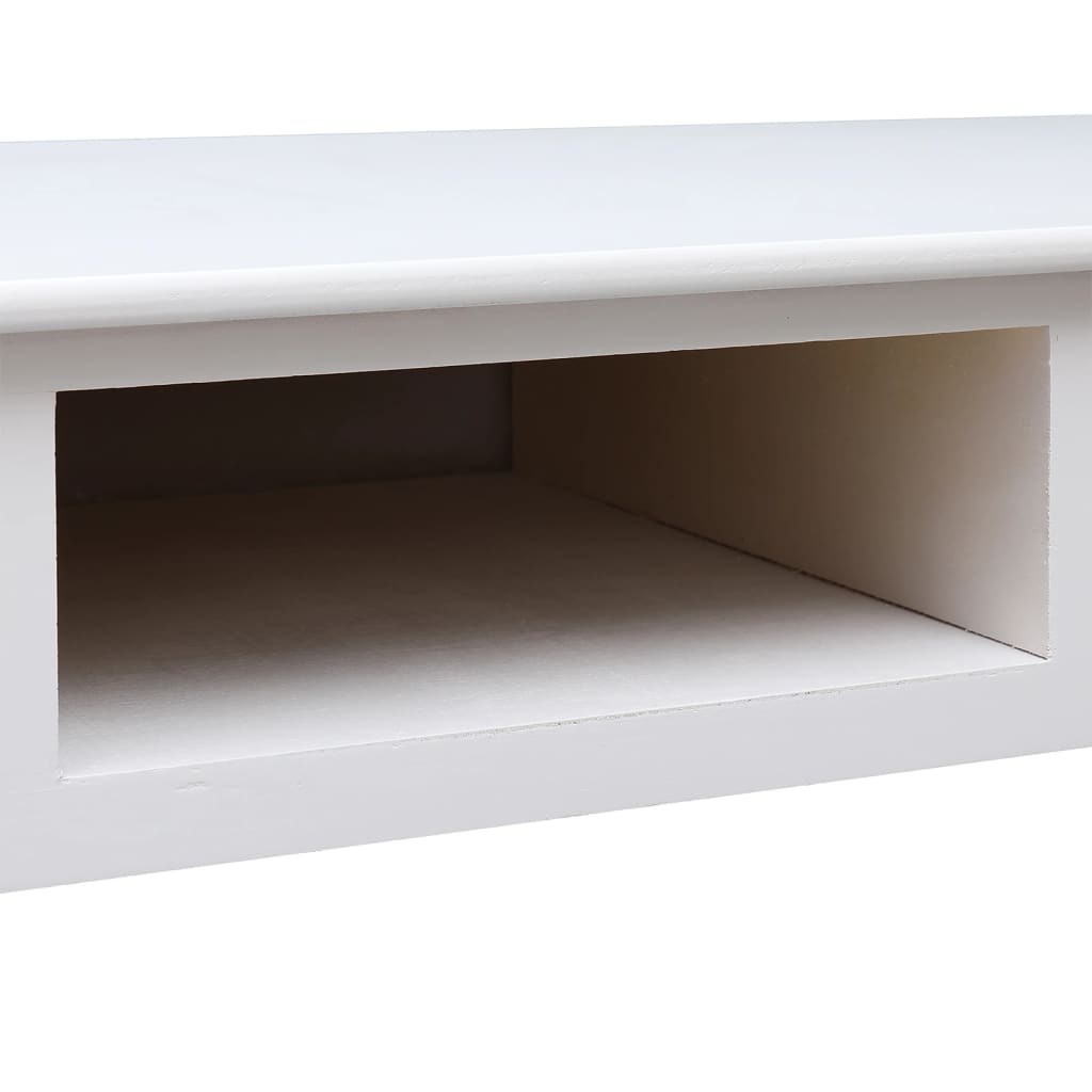 Scrivania Bianca 108x45x76 cm in Legno Massello di Paulownia - homemem39