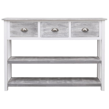 Credenza Grigio Antico 108x30x76 cm Legno Massello di Paulownia - homemem39
