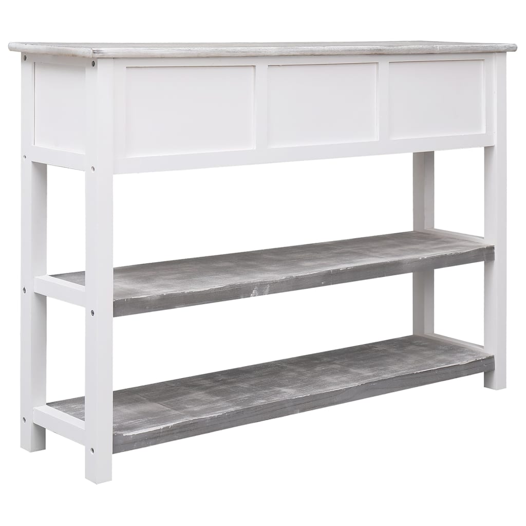 Credenza Grigio Antico 108x30x76 cm Legno Massello di Paulownia - homemem39