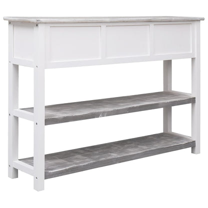 Credenza Grigio Antico 108x30x76 cm Legno Massello di Paulownia - homemem39