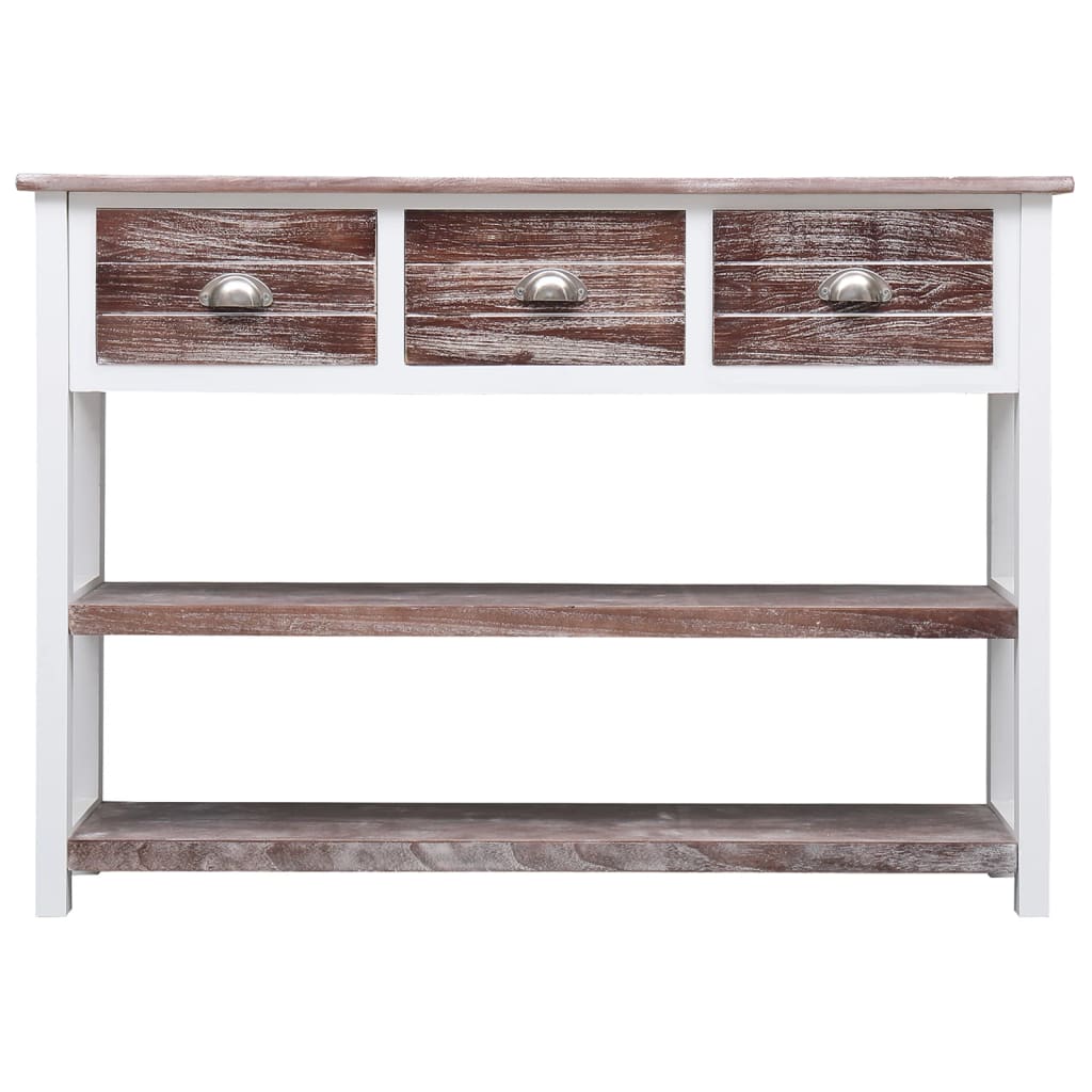 Credenza Marrone Antico 108x30x76cm Legno Massello di Paulownia