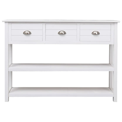 White Sideboard 108x30x76 cm Solid Paulownia Wood