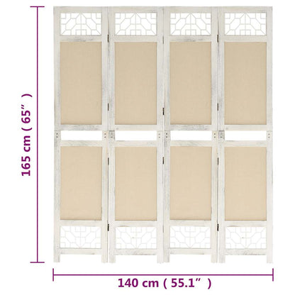 Divisorio a 4 Pannelli Crema 140x165 cm in Tessuto | homemem39