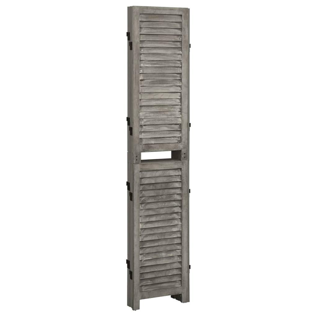 Divisorio a 5 Pannelli Grigio 179x166 cm in Legno Massello | homemem39