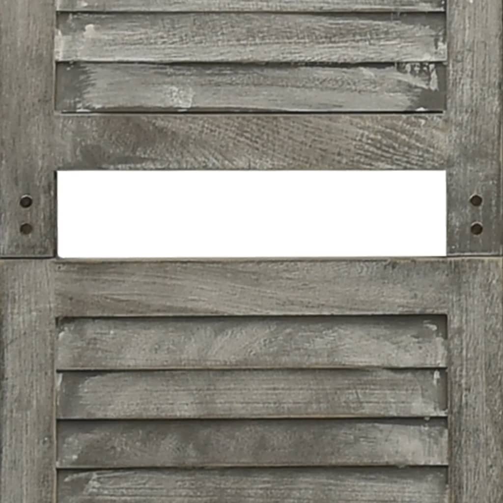 Divisorio a 5 Pannelli Grigio 179x166 cm in Legno Massello | homemem39