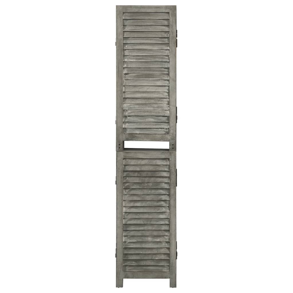 Divisorio a 6 Pannelli Grigio 214x166 cm in Legno Massello - homemem39