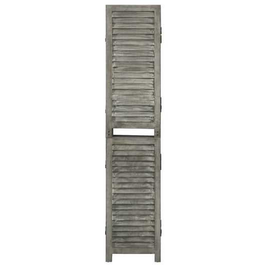 Divisorio a 6 Pannelli Grigio 214x166 cm in Legno Massello - homemem39
