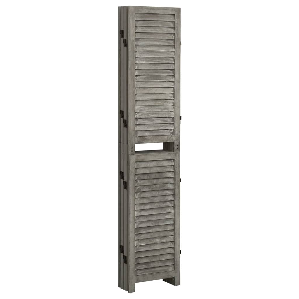 Divisorio a 6 Pannelli Grigio 214x166 cm in Legno Massello | homemem39
