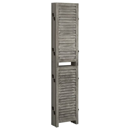 Divisorio a 6 Pannelli Grigio 214x166 cm in Legno Massello | homemem39