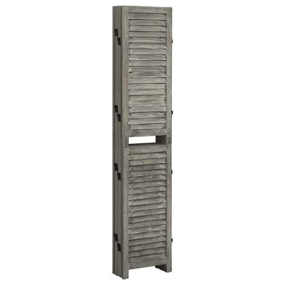 Divisorio a 6 Pannelli Grigio 214x166 cm in Legno Massello