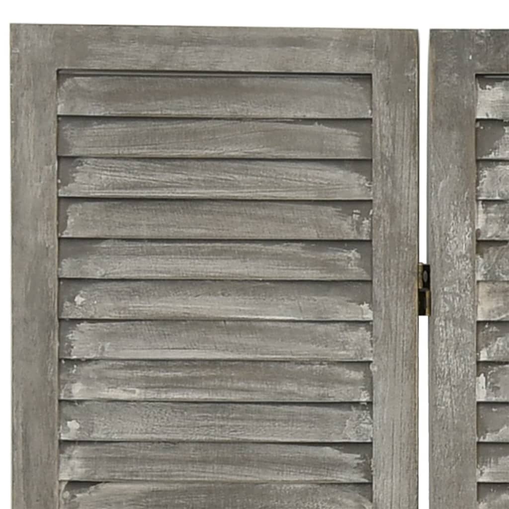 Divisorio a 6 Pannelli Grigio 214x166 cm in Legno Massello | homemem39