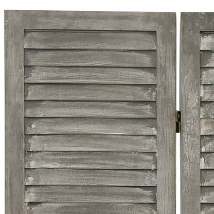 Divisorio a 6 Pannelli Grigio 214x166 cm in Legno Massello | homemem39