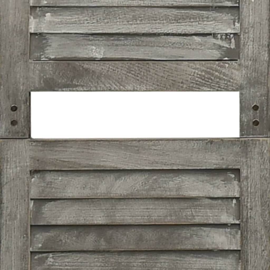 Divisorio a 6 Pannelli Grigio 214x166 cm in Legno Massello - homemem39