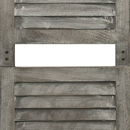 Divisorio a 6 Pannelli Grigio 214x166 cm in Legno Massello - homemem39