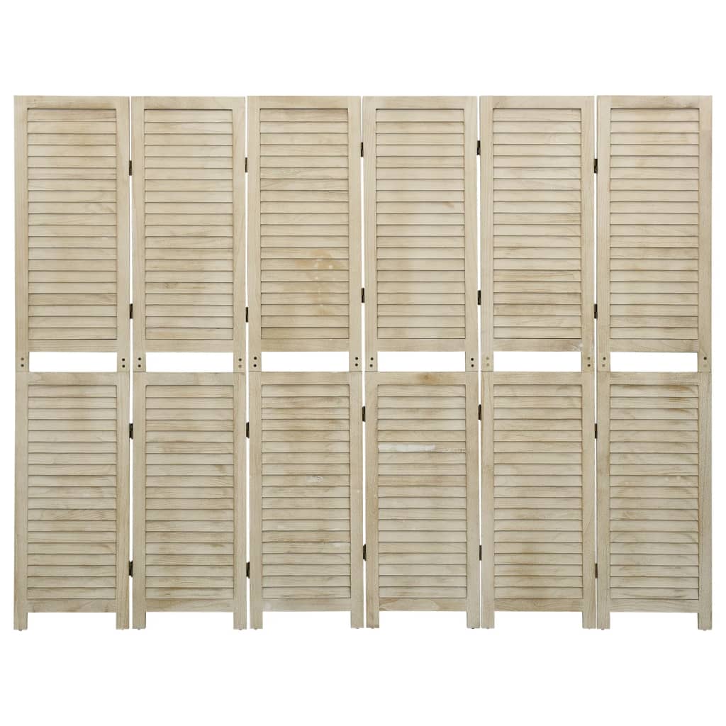 Divisorio a 6 Pannelli 210 x 165 cm Legno Massello di Paulownia | homemem39