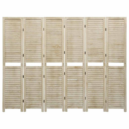 Divisorio a 6 Pannelli 210 x 165 cm Legno Massello di Paulownia