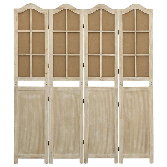 Divisorio a 4 Pannelli Marrone 140x165 cm in Tessuto - homemem39