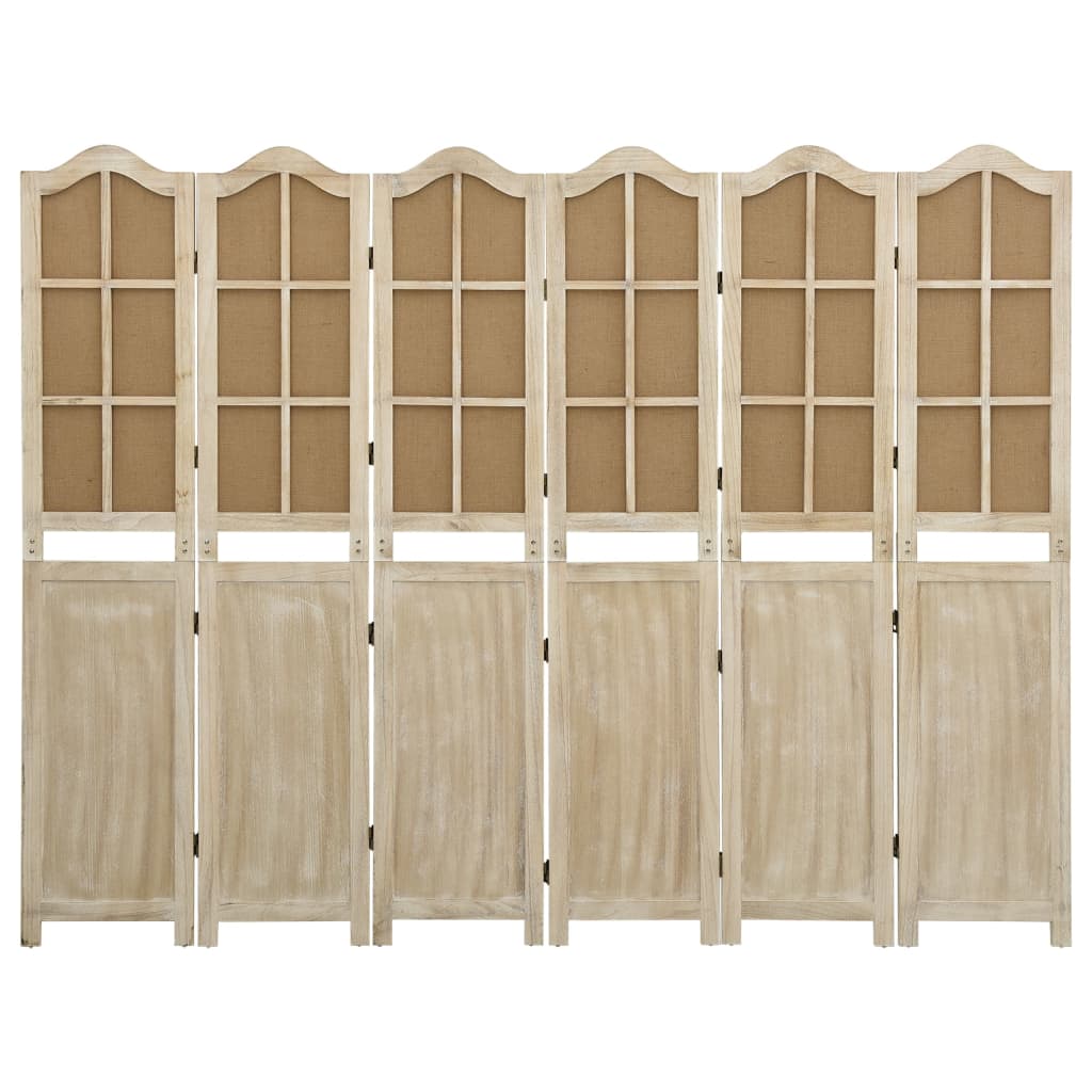Divisorio a 6 Pannelli Marrone 214x165 cm in Tessuto | homemem39