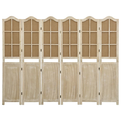 Divisorio a 6 Pannelli Marrone 214x165 cm in Tessuto | homemem39