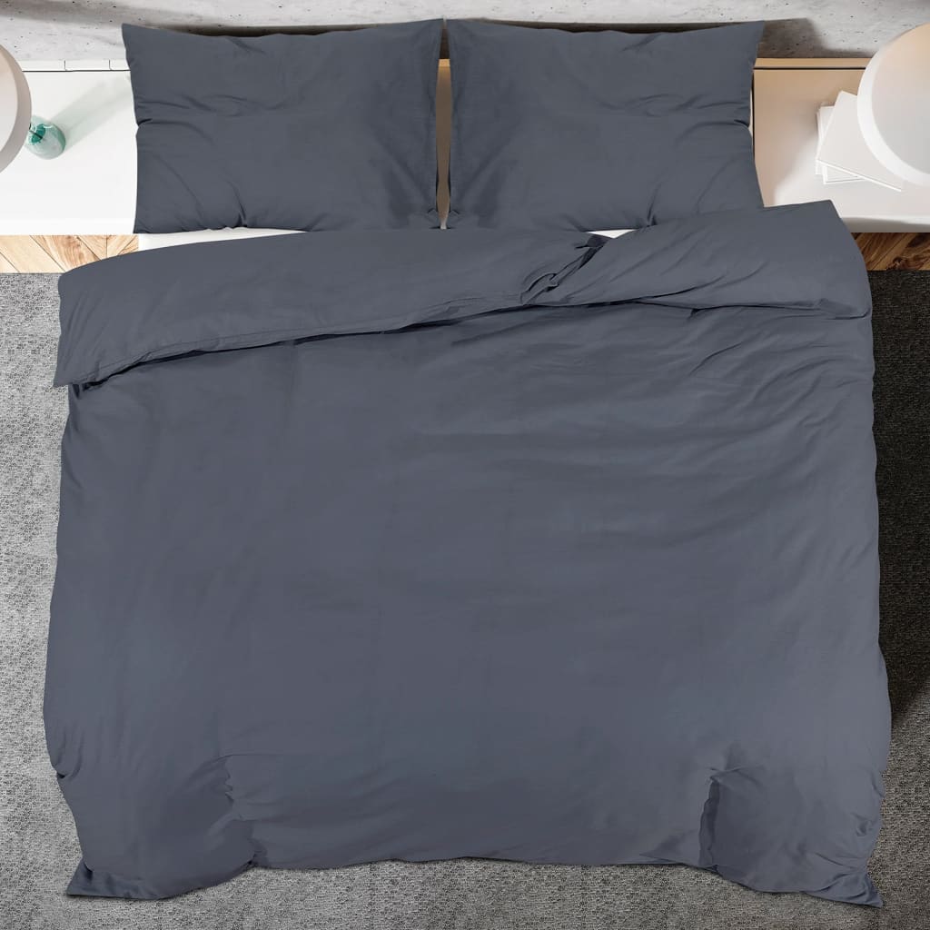 Set Copripiumino Antracite 240x220 cm in Microfibra Leggera | homemem39