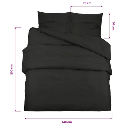 Set Copripiumino Nero 140x200 cm in Microfibra Leggera | homemem39