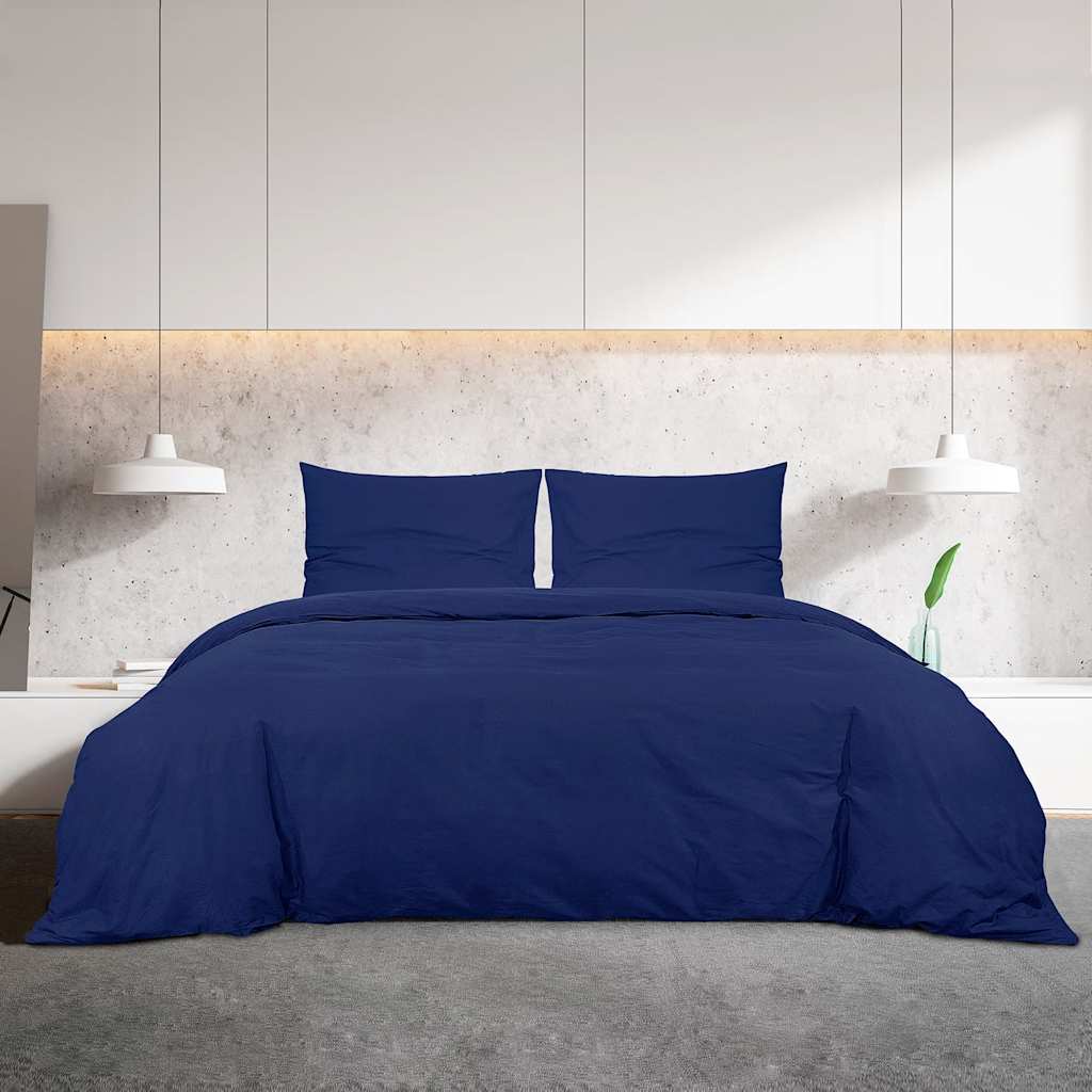 Set Copripiumino Blu Marino 155x220 cm in Microfibra Leggera | homemem39