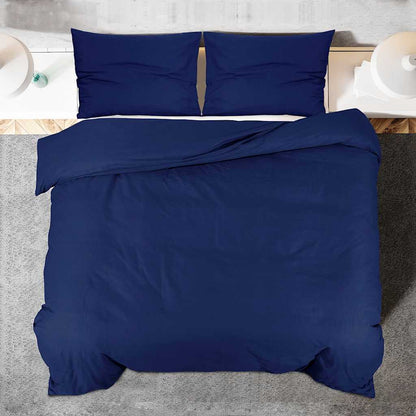 Set Copripiumino Blu Marino 155x220 cm in Microfibra Leggera | homemem39