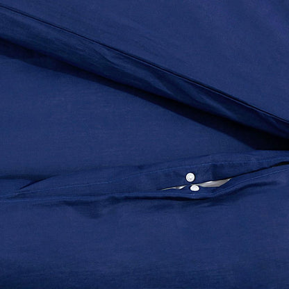 Set Copripiumino Blu Marino 155x220 cm in Microfibra Leggera | homemem39