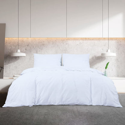 Set Copripiumino Bianco 200x200 cm in Microfibra Leggera | homemem39